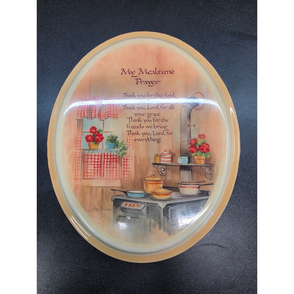 Vintage Alan Grant My Mealtime Prayer Oval Wall Plaque Kitchen Decor Canada